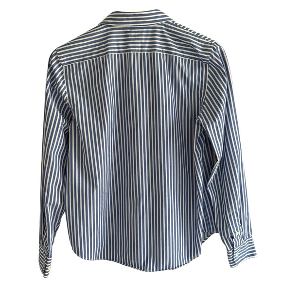 Chaps No Iron Button-Down Shirt Size Medium Striped Business Casual Preppy - Picture 8 of 14